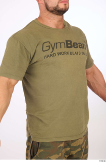 Duncan olive green t-shirt sports upper body 0008.jpg